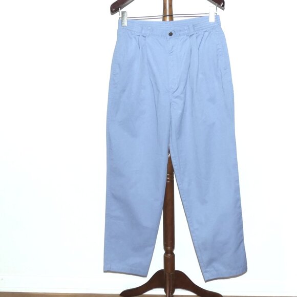 Eddie Bauer blue pleated front, tapered leg khaki pants - Picture 1 of 6